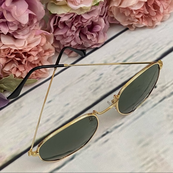 KINGSEVEN Retro Hexagon Green & Gold Polarized Sunglasses - Picture 8 of 16